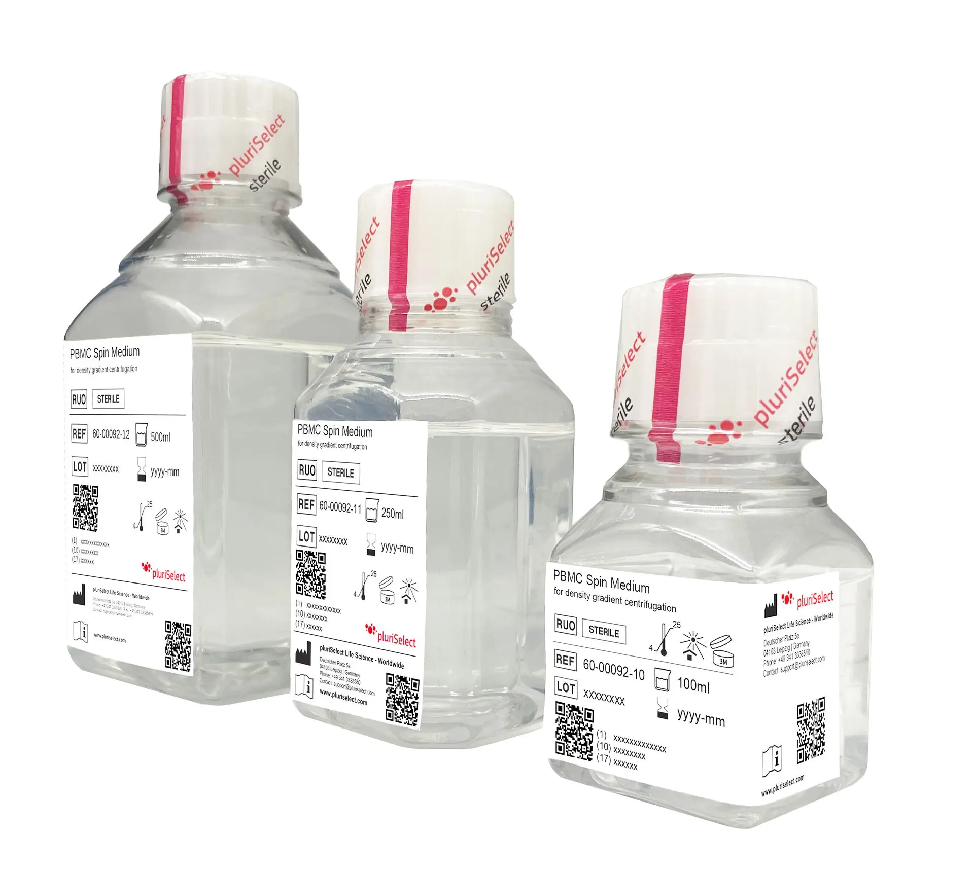 100, ml, 250 ml und 500 ml Flaschen mit Leuko Spin Medium, Dichtegradientenmedium 100, ml, 250 ml und 500 ml Flaschen mit Leuko Spin Medium, Dichtegradientenmedium