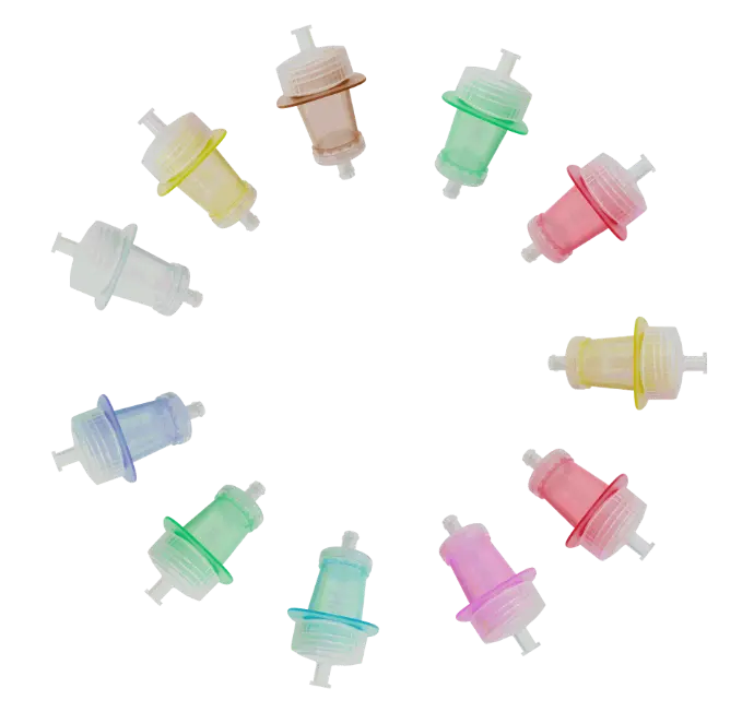 InLine Strainer, sterile filters, available in 15 different sizes. Laboratory filters with two Luer connections, which are particularly suitable for larger sample volumes. Inline strainers can be connected in series or integrated into a filter circuit. Available in 15 different pore sizes and sterile or non-sterile packages.