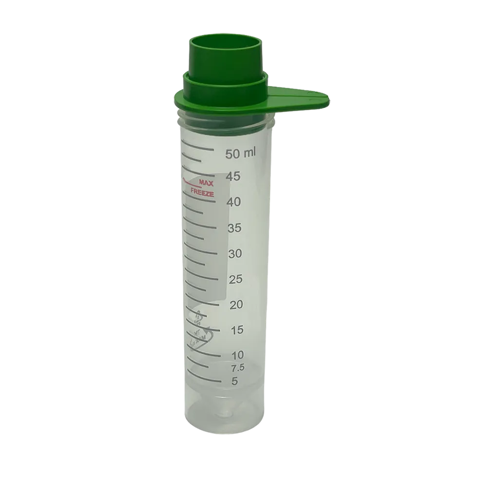 pluriStrainer 20µm - reverse - auf 50ml Zentrifugenröhrchen.webp