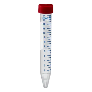 离心管，带乘员帽，锥形底，15 毫升